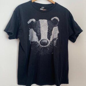Vintage Badger Wildlife Animal T-Shirt  Size L